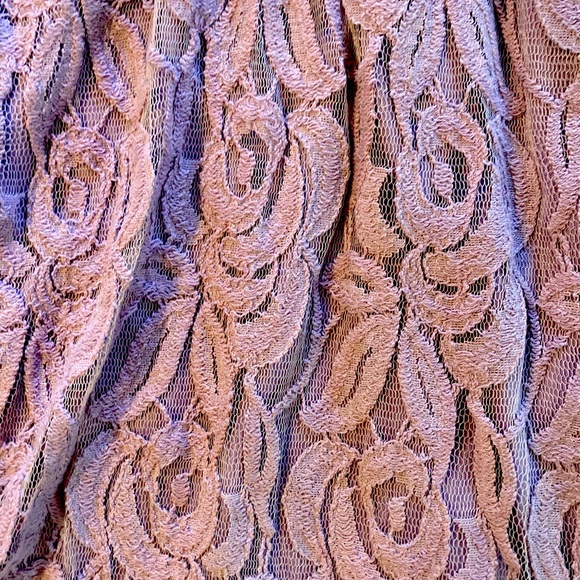 Dress w/POCKETS Purple Flirty Spaghetti Strap Fire Los Angeles Lace Short M - Picture 3 of 4